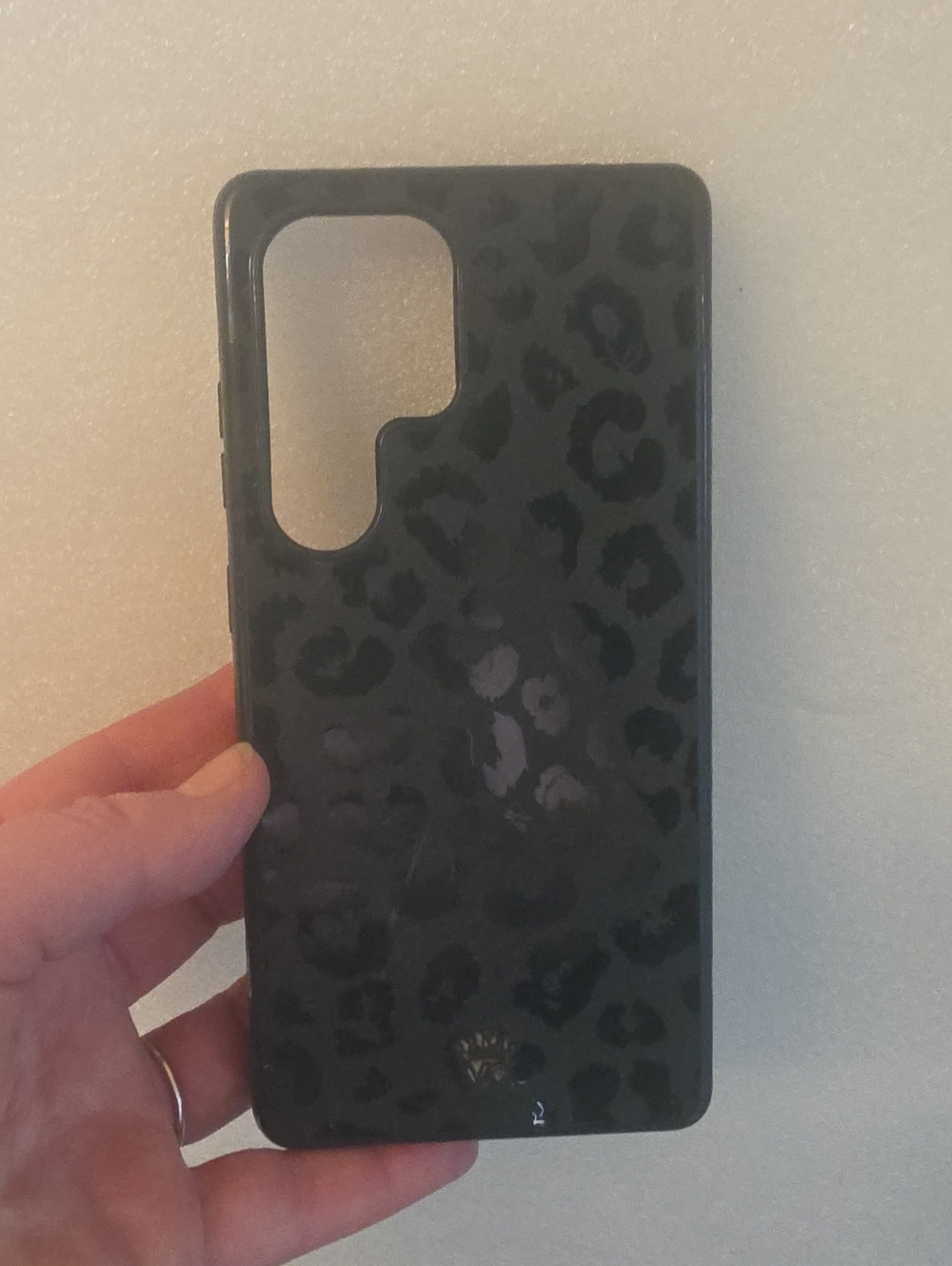 Black Leopard Pattern Phone Case with Gloss Finish
